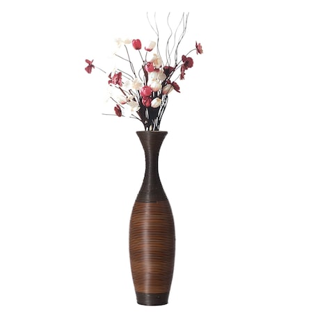 Uniquewise Brown Decorative Antique Trumpet Design 41" Tall Freestanding Floor Vase, Large QI003828.L